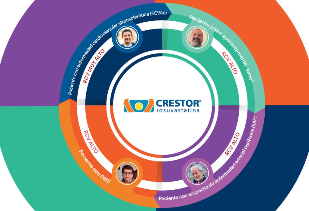 Cuatro perfiles de pacientes candidatos a rosuvastatina 1 Rueda Crestor 2025